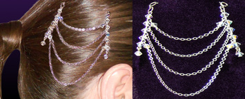 Crystals and Chain 4 Tier Hair Jewellery